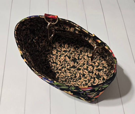 On the Go Bag - Bold Floral on Black