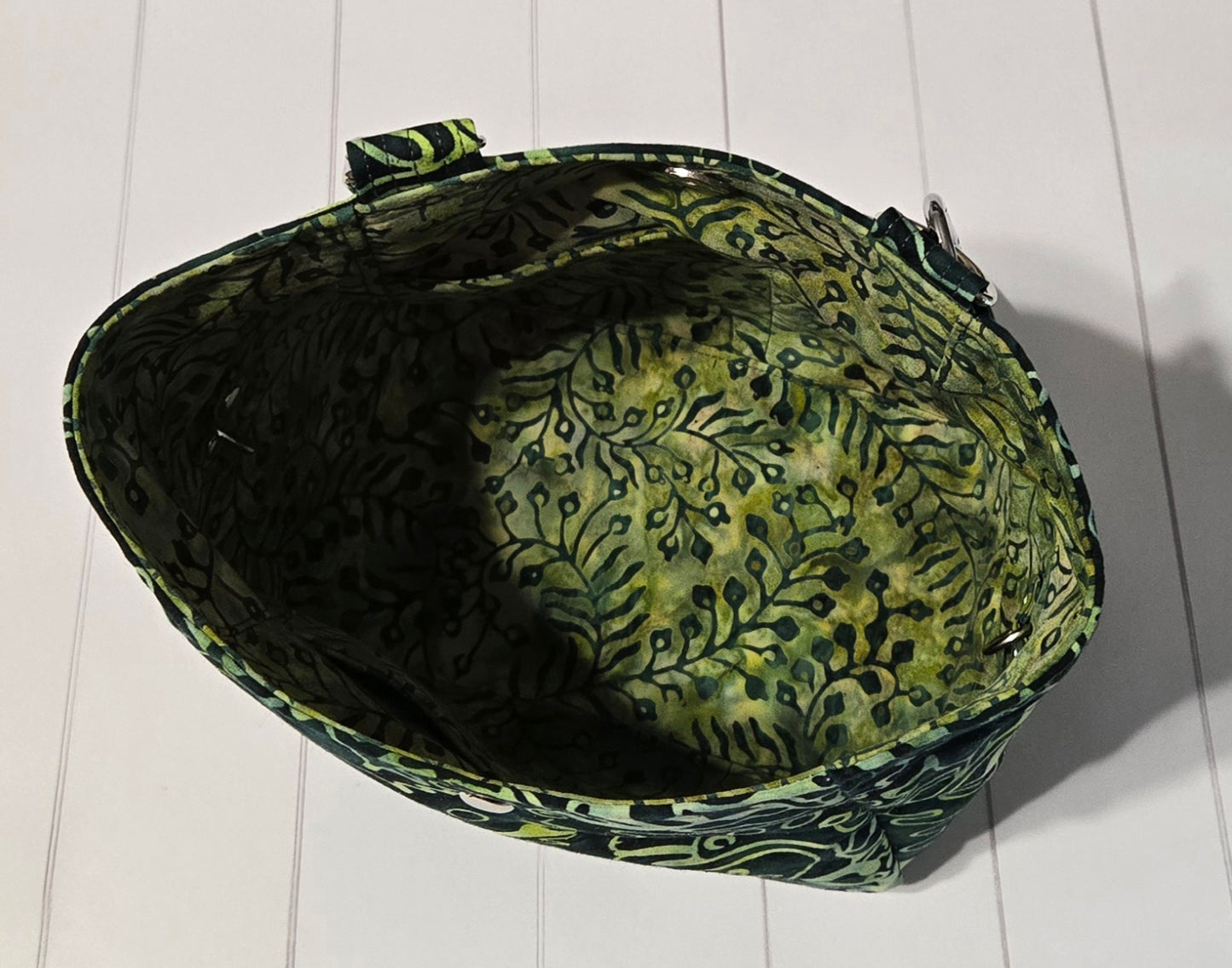 On the Go Bag -  Batik Greens