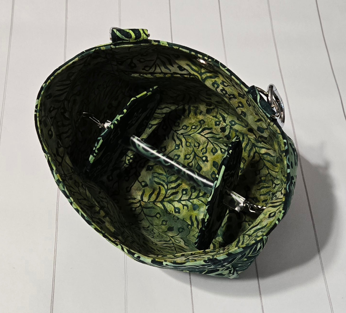 On the Go Bag -  Batik Greens
