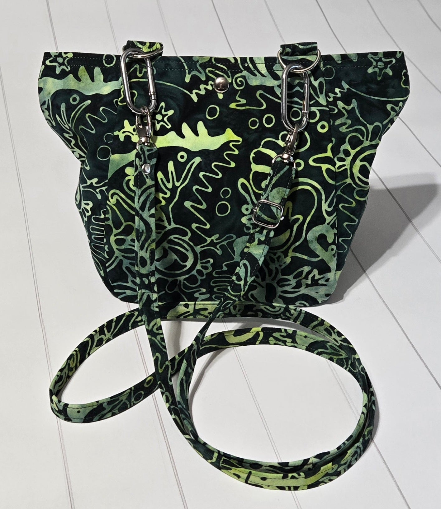On the Go Bag -  Batik Greens