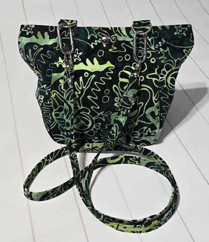 On the Go Bag -  Batik Greens