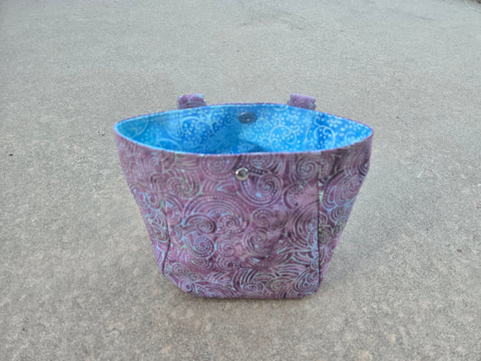 On the Go Bag - Mauve Batik Swirls